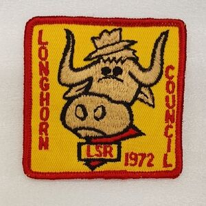 Vintage Sew on Patch: Boy Scouts of America Worth Ranch Longhorn Council Patch